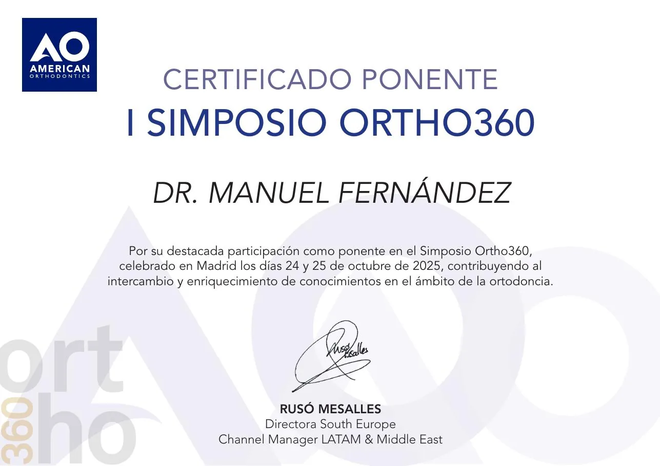 Ponente · I Simposio Ortho360, American Orthodontics · Madrid, 2025